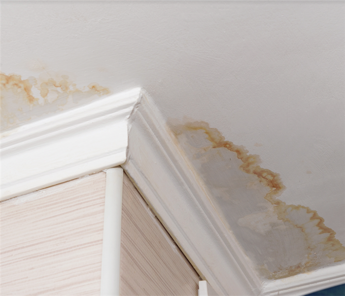 water damage on a ceiling