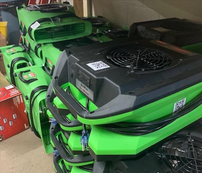 SERVPRO equipment ready for work.
